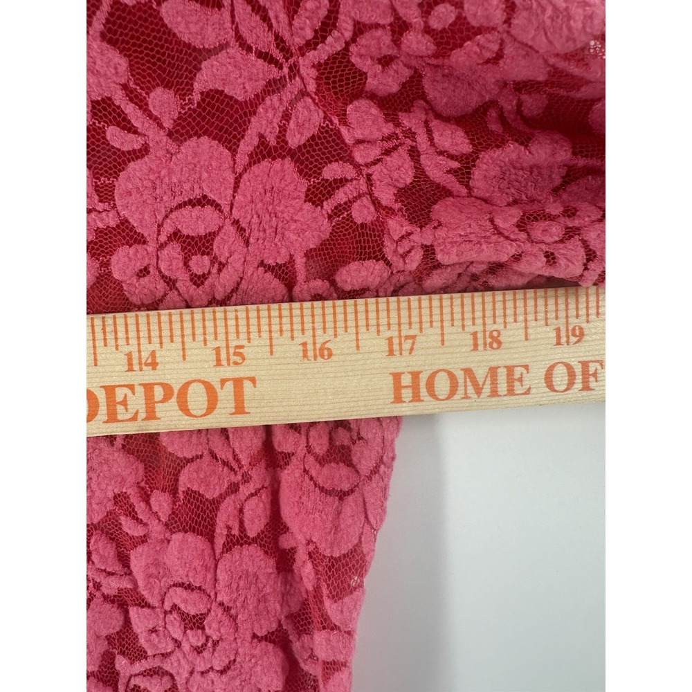 Aeropostle Pink Lace Top Shirt Blouse Sz L Long Sleeve Scoop Neck Y2K S1034‎ - Picture 4 of 10